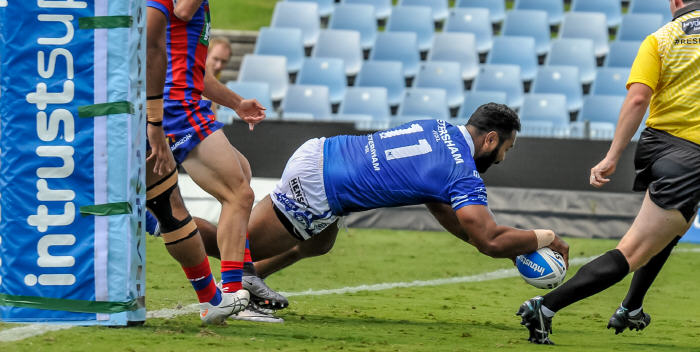 Newtown fans will be hoping T-Rex bags a few more ‘meat pies’ this Saturday when the Jets fly to Auckland to the take on top of the table NZ Warriors. Photo: Gary Sutherland Photography
