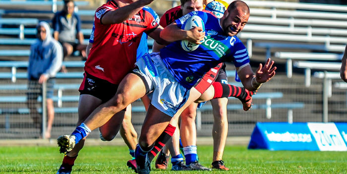 Hard-running backrower Anthony Moraitis has returned to the Newtown Jets for the 2018 Intrust Super Premiership season. He is pictured here in action against North Sydney at Henson Park in 2016. Photo: Gary Sutherland Photography.
