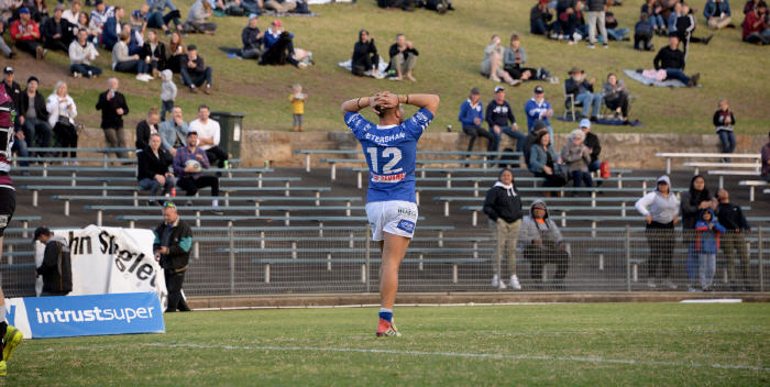 Newtown Jets second-rower Anthony Moraitis ponders what might have been after last Saturday’s narrow loss at Henson Park. Photo: Michael Magee Photography
