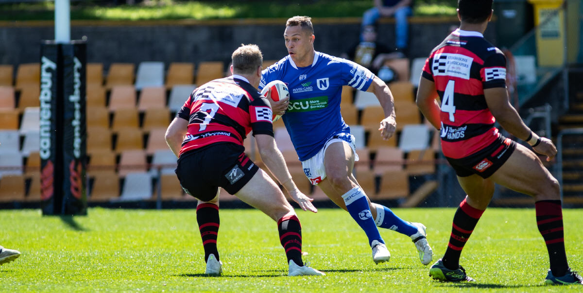 Newtown Jets hard-running second-rower Scott Sorensen made valuable metres for the Jets in Sunday’s tense elimination semi-final at Leichhardt Oval. Photo: Mario Facchini, mafphotography