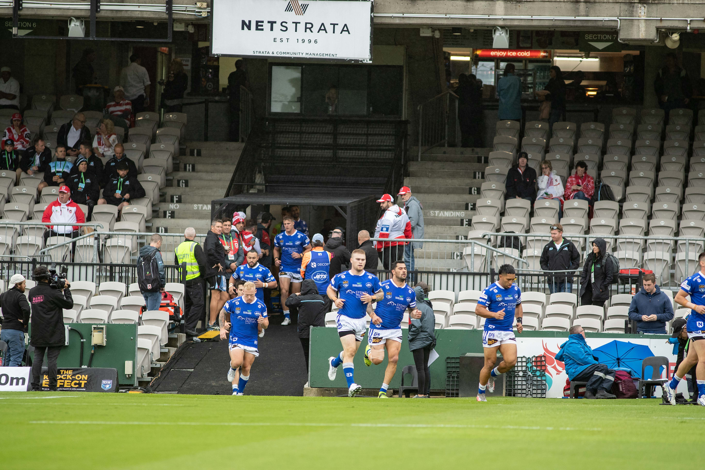 The Newtown Jets are pictured taking the field last Sunday (14th March) at Netstrata Jubilee Stadium, Kogarah. This was Newtown’s first rugby league competition match since the 15th March 2020.

 