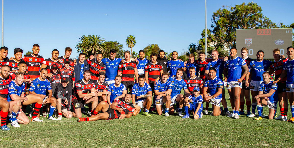 NSW Cup matches between Newtown and North Sydney are among the best-attended and most keenly-contested rugby league encounters outside of the NRL competition.
Here are the Jets and Bears teams after their 20-all draw at North Sydney Oval on the 11th April of last year. (Mario Facchini).
