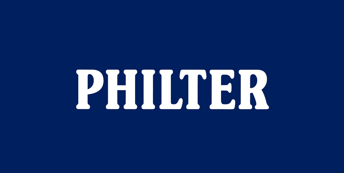 Philter White on blue web